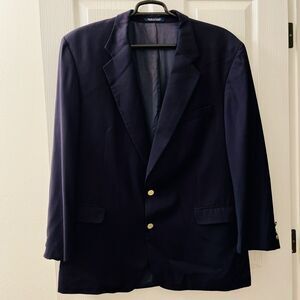 Modesto Uomo Giotti Men’s 48 Navy Blue Wool Sport Coat Blazer Gold 2 Button